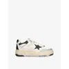 Golden Goose Forty2 Leather Sneakers With Black Star And Heel Tab Shoes In White/blk