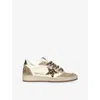 Golden Goose Womens  Ballstar 11425 Leopard-print Leather And Suede Low-top Trainers In White/comb