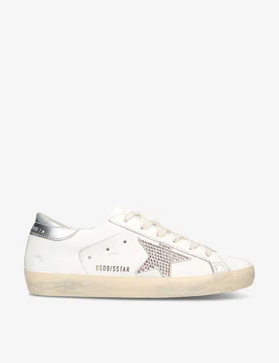 Golden Goose Hi Star 10622 Glitter-embellished Leather Low-top Trainers In White