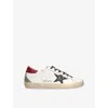 Golden Goose 20mm Super-star Leather Blend Sneakers In White/comb