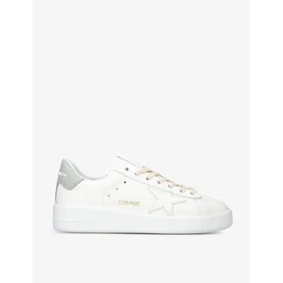 Golden Goose White And Silver Leather Pure Star Sneakers