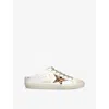 Golden Goose 20mm Super-star Leather Sabot Sneakers In White/oth