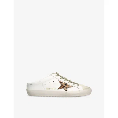 Golden Goose Womens  Super-star Sabots Pony-hair And Leather Trainers In White/oth