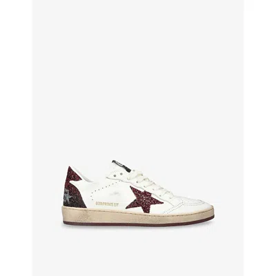 Golden Goose Womens White/red Women's Ball Star Leather Low-top Trainers Eur 39 / 6 Uk In Multi