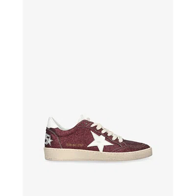 Golden Goose Womens  Ball Star 40510 Leather Low-top Trainers In Wine Comb