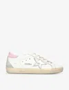 Golden Goose Super-star Leather Upper And Heel Suede Star And Spur Cream Sole In Multi