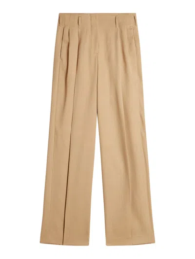 Golden Goose Womens Wool Gabardine Pants In Sand In Nude & Neutrals