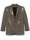 Golden Goose Journey Sequined Single-breasted Jacket In Brown