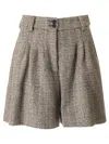 Golden Goose Wool And Linen Shorts Trousers Grey