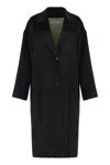 Golden Goose Single-breasted Cocoon Coat Coats Black In Multi