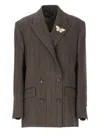 Golden Goose Wool Blazer In Brown