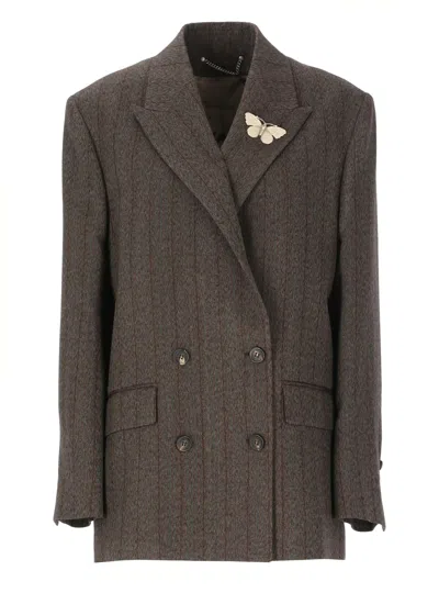 Golden Goose Wool Blazer In Brown