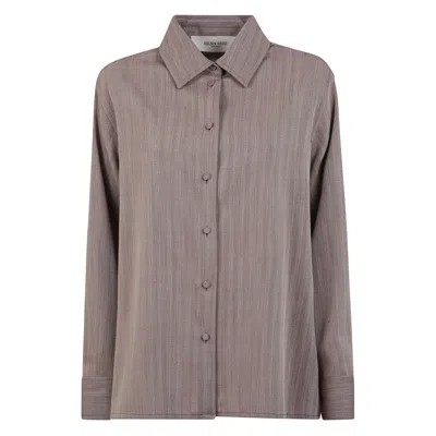 Golden Goose Wool Blend Chevron Shirt In Gray