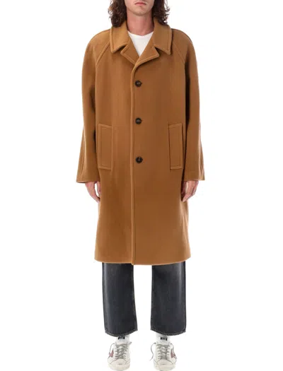 Golden Goose Wool Blend Coat In Tobacco Brown