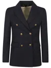 Golden Goose Wool Blend Double-breasted Coat In Black