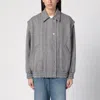 Golden Goose Deluxe Brand Wool Blend Jacket With Herringbone Pattern And Relaxed Fit In Grey