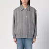 Golden Goose Wool Blend Herringbone Bomber Jacket In Blue