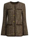 Golden Goose Journey Boxy Tweed Jacket In Brown