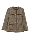 Golden Goose Coffee-colored Wool Tweed Jacket In Brown