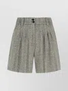 Golden Goose Womens Ecru Brown Shorts In Herringbone Wool