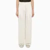 Golden Goose White Wool-blend Wide Trousers In White