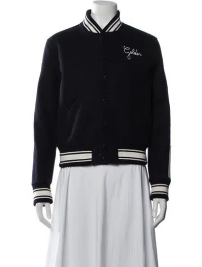 Pre-owned Golden Goose Wool Bomber Jacket In Black