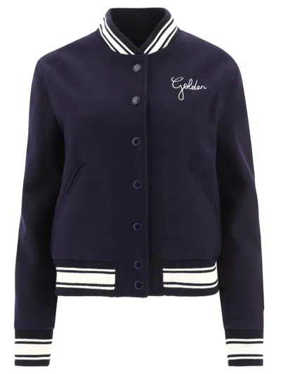 Golden Goose Wool Bomber Jacket In Brown