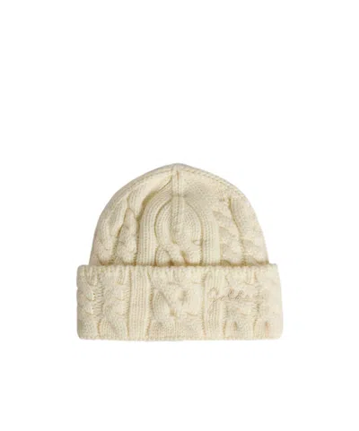 Golden Goose Wool Cable-knit Beanie In White