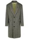 Golden Goose Logo-patch Single-breasted Coat In Gray