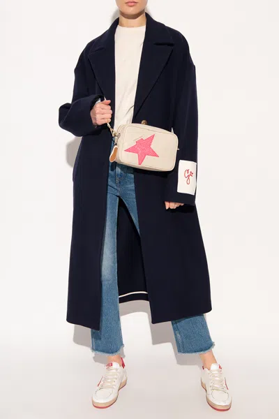 Golden Goose Wool Coat In Navy Blue