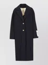 Golden Goose Single-breasted Long Coat In Virgin Wool In Blue