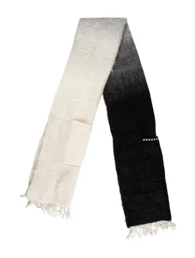 Pre-owned Golden Goose Wool Colorblock Pattern Scarf In Neutral