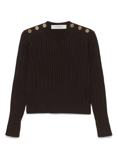 Golden Goose Wool Crewneck Sweater In Brown