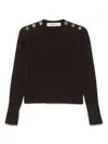 Golden Goose Wool Sweater With Button Detail In Brown