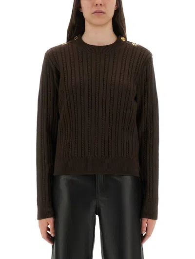 Golden Goose Wool Crewneck Sweater For Women In Brown