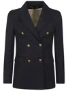 Golden Goose Women Wool Double-breasted Blazer Jacket In Black