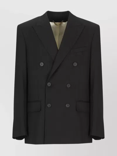 Golden Goose Wool Double Breasted Jacket In Black