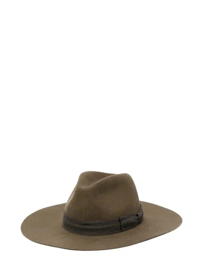 Golden Goose Wool Fedora Hat In Green