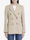 Golden Goose Beige Double-breasted Blazer With Peak Revers In Beige