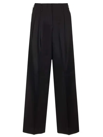 GOLDEN GOOSE WOOL GABARDINE WIDE LEG TROUSERS