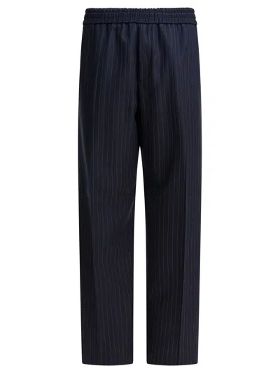 Golden Goose Wool Jogging Pants Trousers Blue In Black