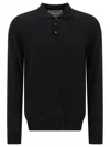 Golden Goose Black Virgin Wool Polo With Classic Collar In Black