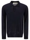 Golden Goose Long-sleeve Knit Polo Shirt In Blue