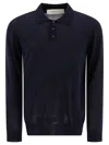Golden Goose Long-sleeve Knit Polo Shirt In Blue