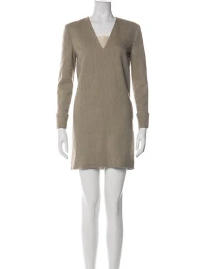 Pre-owned Golden Goose Wool Mini Dress In Green