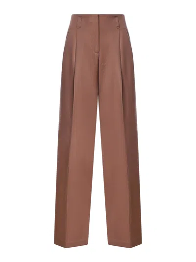 Golden Goose Wool Palazzo Pants In Bronze