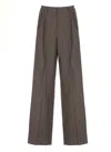 Golden Goose Wide Leg Trousers Pleated Front And Pockets In Brown