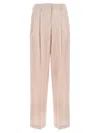 Golden Goose Wool Trousers With Belt Loops And Pleats In Pink