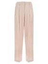 Golden Goose Wool Trousers With Belt Loops And Pleats In Pink