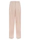 Golden Goose Wool Trousers With Belt Loops And Pleats In Pink